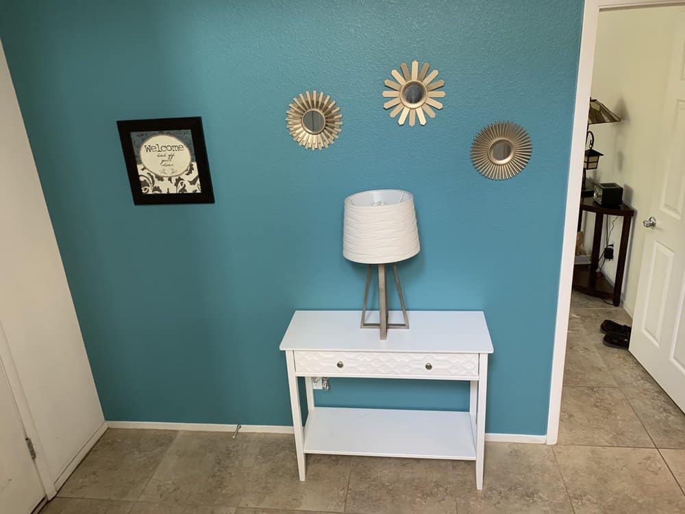 Blue wall by painters for house